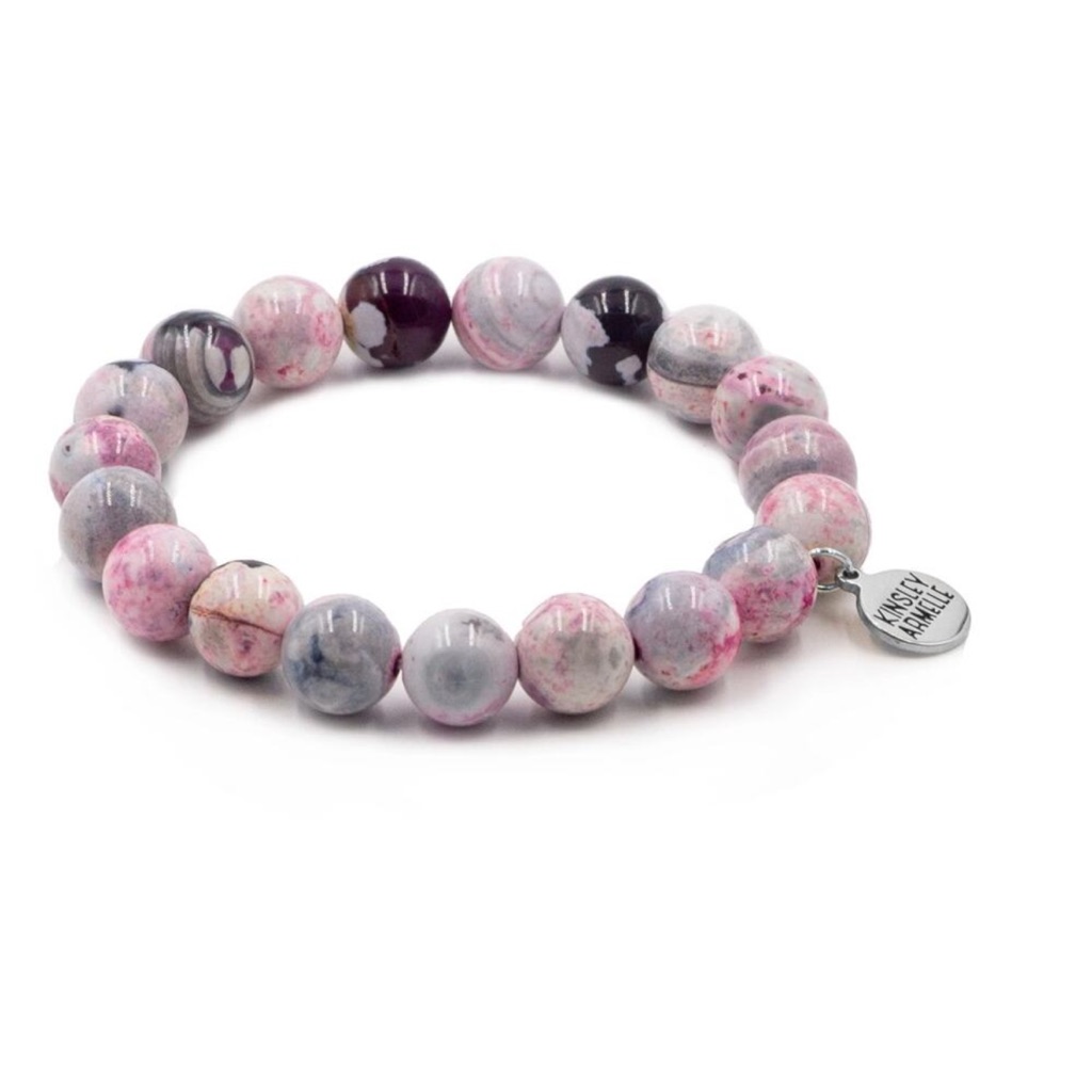 Kinsley Armelle Gabrielle Collection Silver Fuchsia Agate Bracelet*